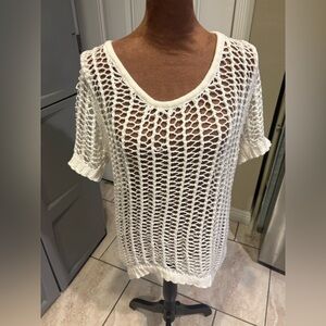 Roxy Cream crochet blouse